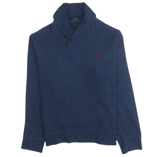 Ralph Lauren Men’s Blue Cotton Henley Jumper L Long Sleeve