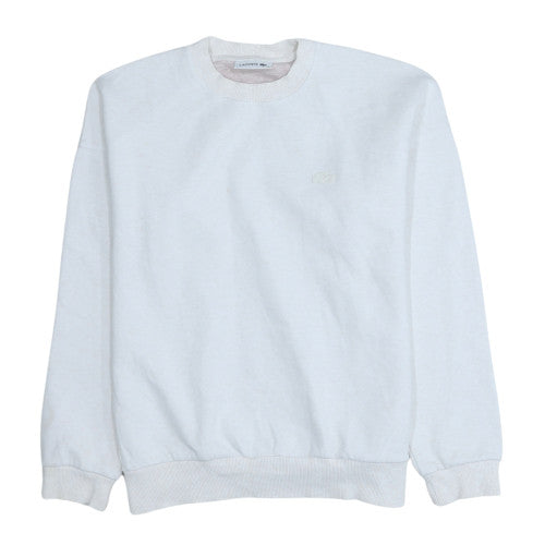 Lacoste Men's White Crew Neck Cotton Blend Pullover Sweatshirt M