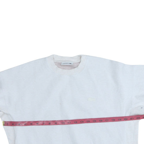 Lacoste Men's White Crew Neck Cotton Blend Pullover Sweatshirt M