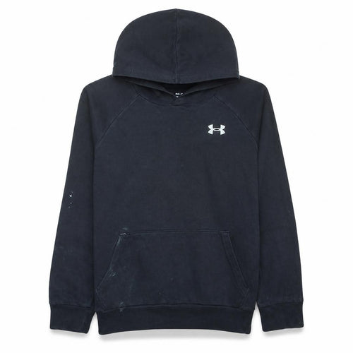 Under Armour Boys Black YLG Pullover Hoodie Loose Fit Fleece Sweatshirt