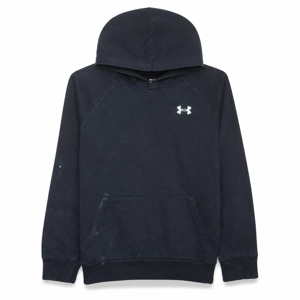 Under Armour Boys Black YLG Pullover Hoodie Loose Fit Fleece Sweatshirt