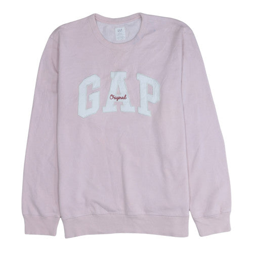 GAP Womens Pink Logo Pullover Sweatshirt Size L Cotton Blend