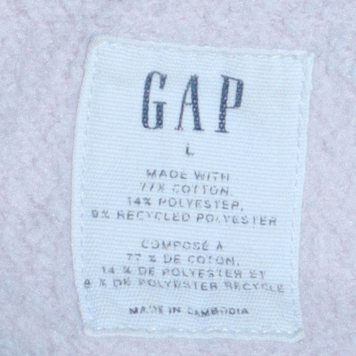 GAP Womens Pink Logo Pullover Sweatshirt Size L Cotton Blend