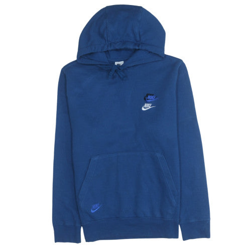 Nike Men's Blue Pullover Hoodie Size S Regular Fit Sports Logo
