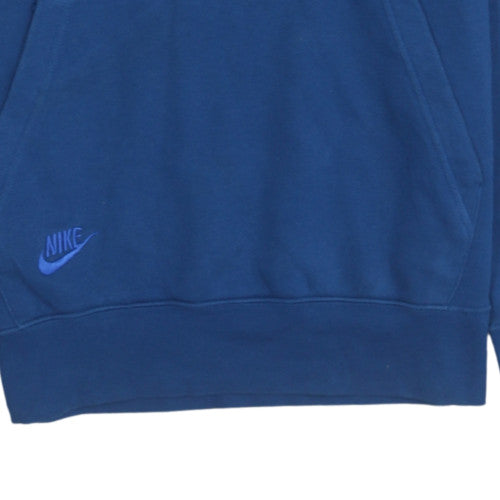 Nike Men's Blue Pullover Hoodie Size S Regular Fit Sports Logo