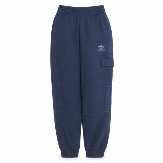 adidas Boys Blue Cargo Jogger Sweatpants 11-12 Years Cotton Fleece