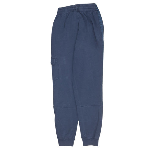 adidas Boys Blue Cargo Jogger Sweatpants 11-12 Years Cotton Fleece