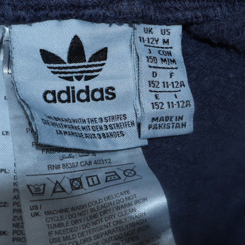 adidas Boys Blue Cargo Jogger Sweatpants 11-12 Years Cotton Fleece