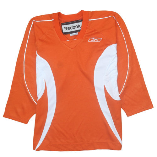 Reebok Boys Orange 3/4 Sleeve Football Jersey Top Size L