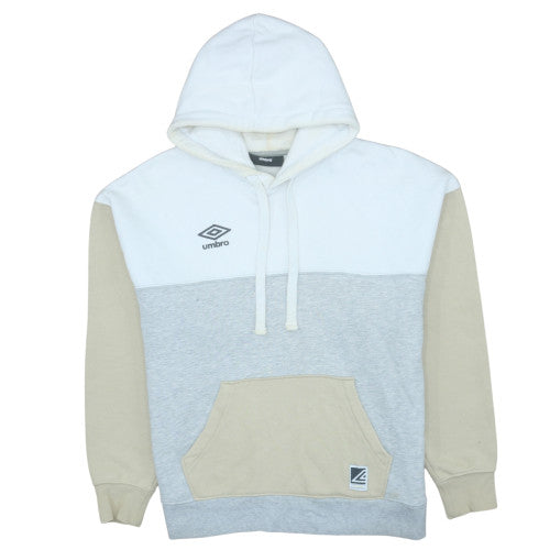Umbro Men’s Beige White Grey Pullover Hoodie Size M