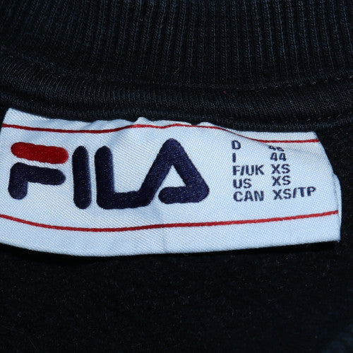 FILA Mens Black XS Pullover Sweatshirt Crew Neck Fleece Logo Sportswear