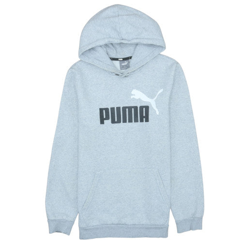 Puma Men's Grey Pullover Hoodie Small Regular Fit Sports Fleece