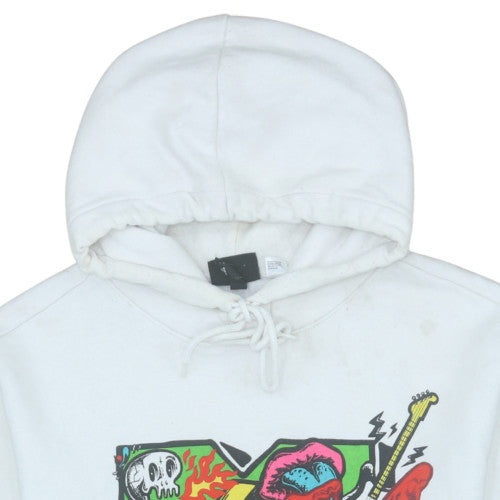 H&M Women White MTV Graphic Pullover Hoodie XL Regular Fit