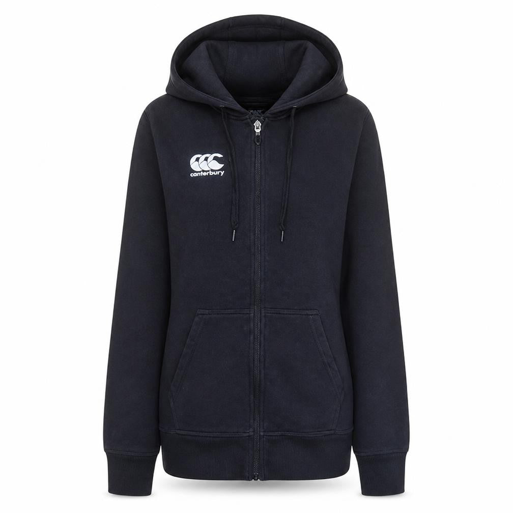 Canterbury Womens Black Size 6 Full Zip Hoodie Sweatshirt