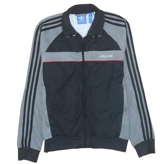 Adidas Men's Black & Grey Track Jacket Size M Full Zip Sportswear