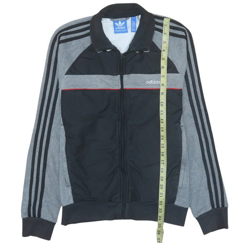 Adidas Men's Black & Grey Track Jacket Size M Full Zip Sportswear