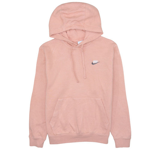 Nike Womens Pink Pullover Hoodie Small Cotton Blend Fleece Sweatshirt