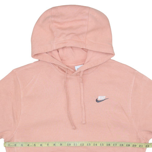 Nike Womens Pink Pullover Hoodie Small Cotton Blend Fleece Sweatshirt