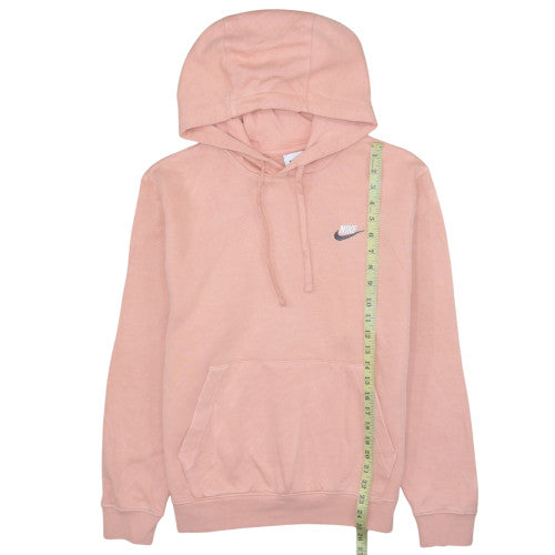 Nike Womens Pink Pullover Hoodie Small Cotton Blend Fleece Sweatshirt