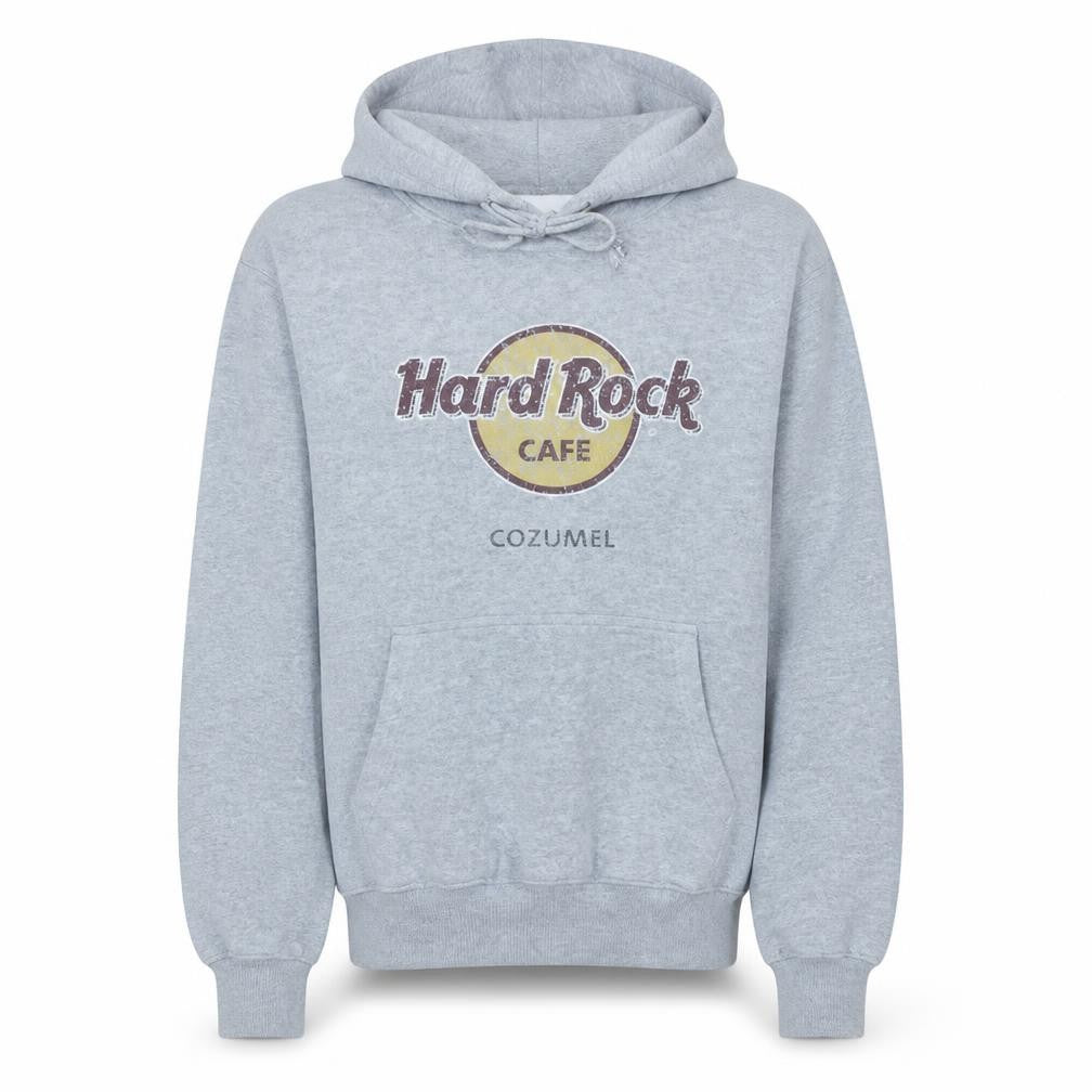 Hard Rock Cafe Women’s Grey Pullover Hoodie Small Cotton Blend Cozumel