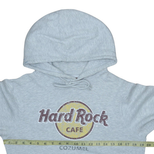 Hard Rock Cafe Women’s Grey Pullover Hoodie Small Cotton Blend Cozumel