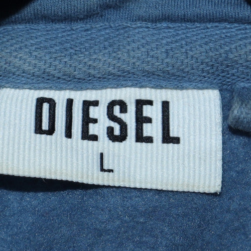 Diesel Men’s Blue Pullover Hoodie Size L Regular Fit Fleece