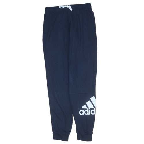 Adidas Boys Blue Jogger Trousers 13-14 Years Cotton Blend Fleece