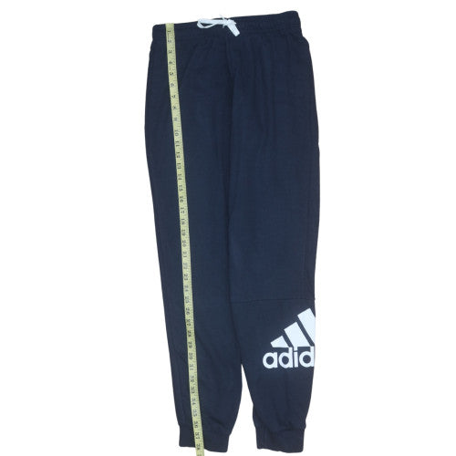 Adidas Boys Blue Jogger Trousers 13-14 Years Cotton Blend Fleece