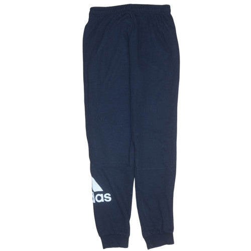 Adidas Boys Blue Jogger Trousers 13-14 Years Cotton Blend Fleece