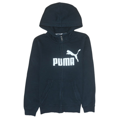Puma Boys Black Full Zip Hoodie 12 Years Hooded Sweatshirt