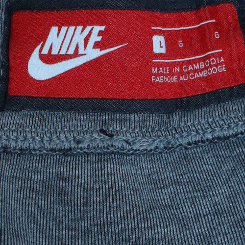 Nike Mens Grey Jogger Trousers L Regular Fit Fleece Cotton Blend