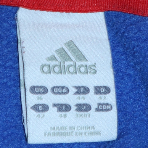 Adidas Women Blue Great Britain Hoodie UK 16 Pullover Hooded Sweatshirt