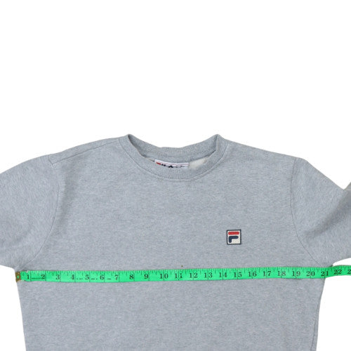 Fila Men's Grey Crew Neck Sweatshirt S Regular Fit Logo Pullover