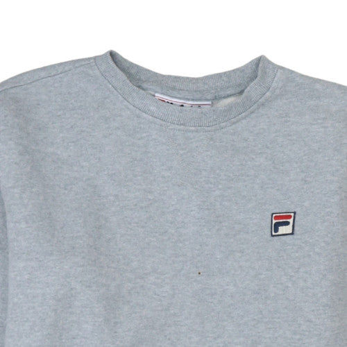 Fila Men's Grey Crew Neck Sweatshirt S Regular Fit Logo Pullover