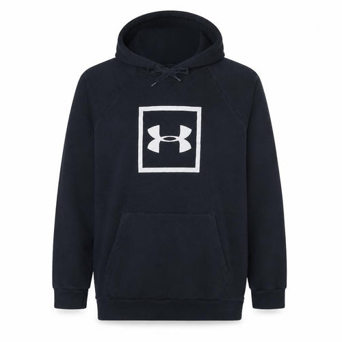 Under Armour Men Blue Pullover Hoodie L Fleece Logo Sportswear