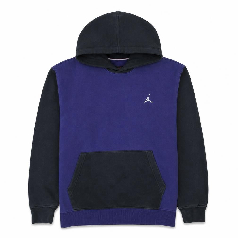 Front view of Jordan Men's Blue Pullover Hoodie Medium Regular Fit Logo Fleece