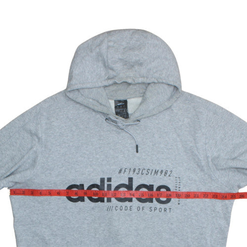 Adidas Men's Grey XL Pullover Hoodie with Logo Print