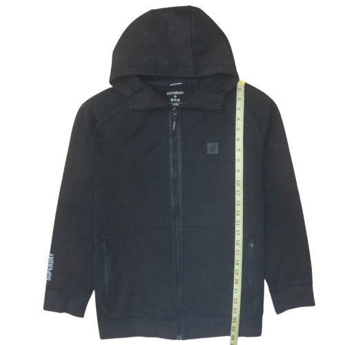 Superdry Men's Black Full Zip Hoodie Medium Fleece Sweatshirt