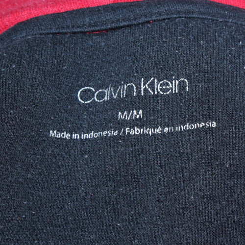 Calvin Klein Men's Red Full Zip Hoodie M Logo Fleece Sweatshirt