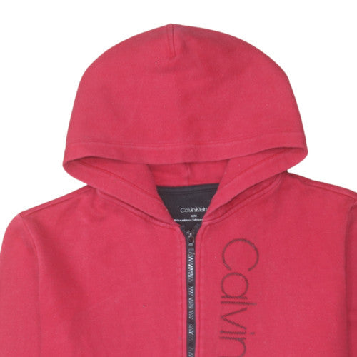 Calvin Klein Men's Red Full Zip Hoodie M Logo Fleece Sweatshirt