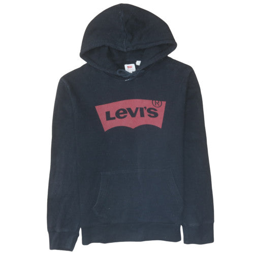 Levi's Men's Black Medium Pullover Hoodie with Logo Print