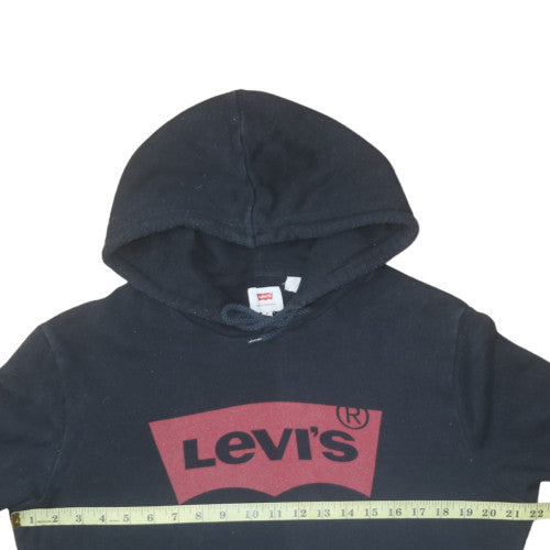 Levi's Men's Black Medium Pullover Hoodie with Logo Print