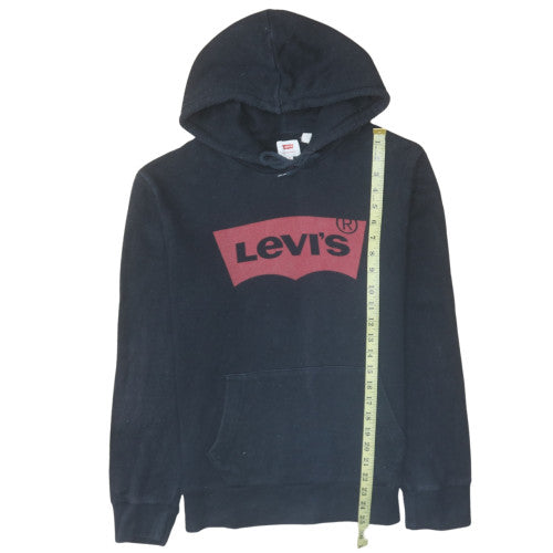 Levi's Men's Black Medium Pullover Hoodie with Logo Print