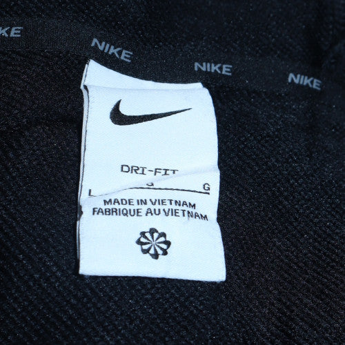 Nike Men’s Black Full Zip Hoodie L Sports Dri-FIT Cotton Blend