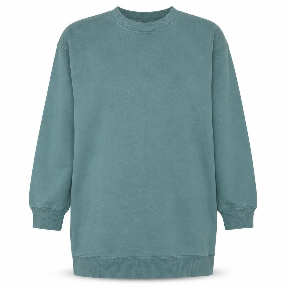 Front view of Dunnes Women’s Green Pullover Sweatshirt XS Crew Neck Casual