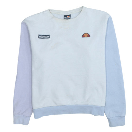 Ellesse Women Blue Colourblock Crew Neck Pullover Sweatshirt UK 10