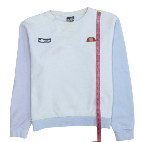 Ellesse Women Blue Colourblock Crew Neck Pullover Sweatshirt UK 10