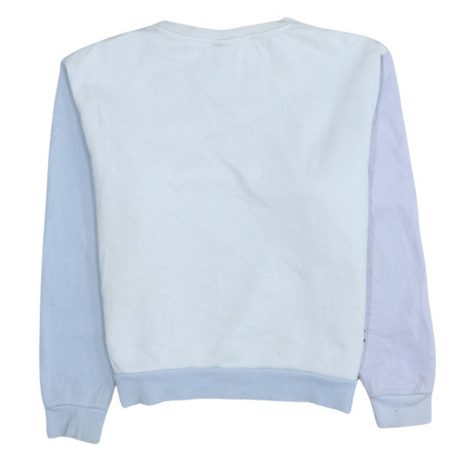 Ellesse Women Blue Colourblock Crew Neck Pullover Sweatshirt UK 10