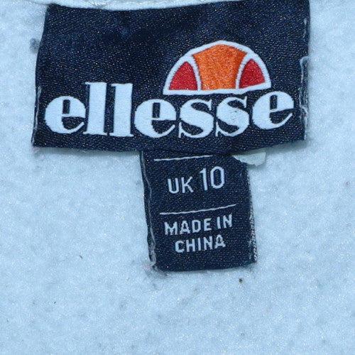 Ellesse Women Blue Colourblock Crew Neck Pullover Sweatshirt UK 10