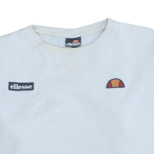 Ellesse Women Blue Colourblock Crew Neck Pullover Sweatshirt UK 10